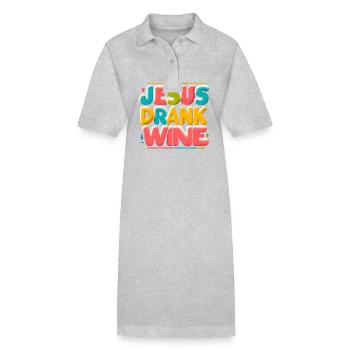 Jesus Drank Wine 10 - Stanley/Stella Frauen Bio-Polokleid PAIGER - Grau meliert - Vorne