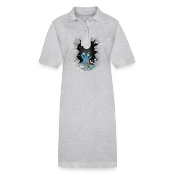Halloween Fantasy lustig gruselig spaßig - Stanley/Stella Frauen Bio-Polokleid PAIGER - Grau meliert - Vorne