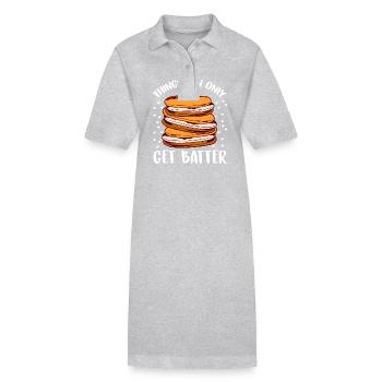 Teig-Pfannkuchen gibt's nur bekommen - Stanley/Stella Frauen Bio-Polokleid PAIGER - Grau meliert - Vorne