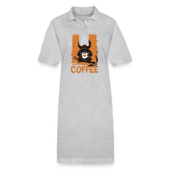 Niedliche Voodoo-Puppe Kaffee-Liebhaber - Stanley/Stella Frauen Bio-Polokleid PAIGER - Grau meliert - Vorne