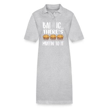 Baking There's Muffin To It Muffin - Stanley/Stella PAIGER Organic Women’s Polo Dress - heather grey - Front
