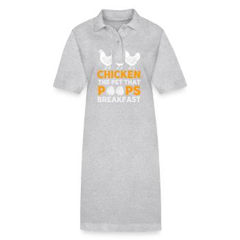 Poulet Volaille - Robe polo bio PAIGER Stanley/Stella Femme - gris chiné - Devant