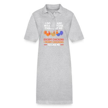 Poulet Volaille - Robe polo bio PAIGER Stanley/Stella Femme - gris chiné - Devant