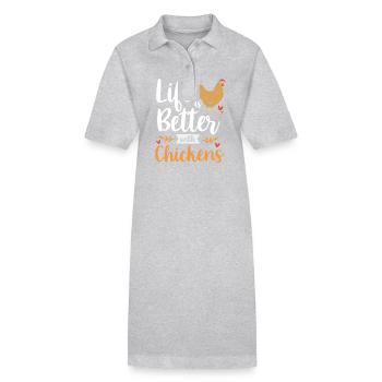 Poulet Volaille - Robe polo bio PAIGER Stanley/Stella Femme - gris chiné - Devant