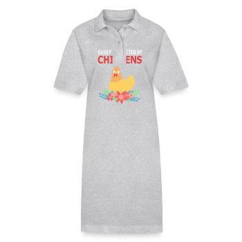 Poulet Volaille - Robe polo bio PAIGER Stanley/Stella Femme - gris chiné - Devant