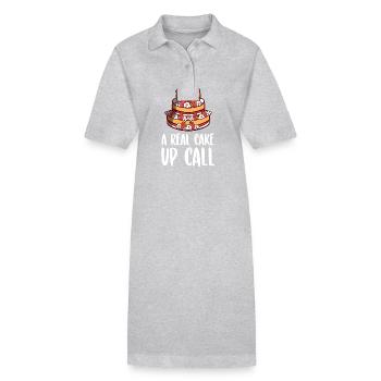 Bäcker Patissier Real Cake Up Call Backen - Stanley/Stella Frauen Bio-Polokleid PAIGER - Grau meliert - Vorne