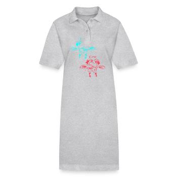 Giraffe Zoo Zootiere Giraffen - Stanley/Stella Frauen Bio-Polokleid PAIGER - Grau meliert - Vorne