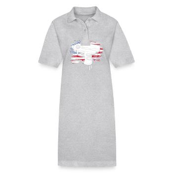 Pistolet à eau - Robe polo bio PAIGER Stanley/Stella Femme - gris chiné - Devant