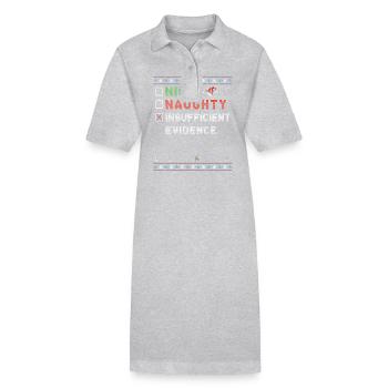 Nice Naughty – Insufficient Evidence – Funny - Stanley/Stella PAIGER Organic Women’s Polo Dress - heather grey - Front