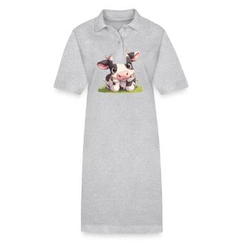 Kühe Kuh - Stanley/Stella Frauen Bio-Polokleid PAIGER - Grau meliert - Vorne
