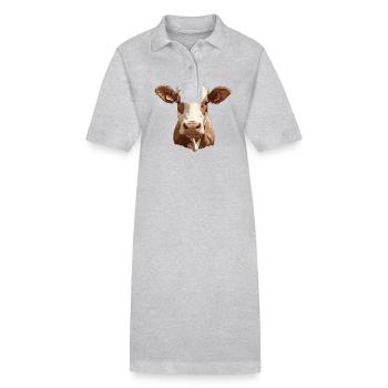 Kühe Kuh - Stanley/Stella Frauen Bio-Polokleid PAIGER - Grau meliert - Vorne