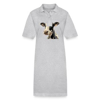 Kühe Kuh - Stanley/Stella Frauen Bio-Polokleid PAIGER - Grau meliert - Vorne