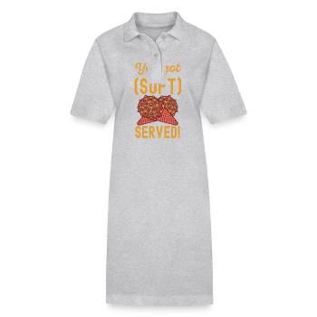 Vous avez une crème glacée au sundae molle servie - Robe polo bio PAIGER Stanley/Stella Femme - gris chiné - Devant