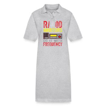 Radio Faites-le avec la fréquence Radio amateur - Robe polo bio PAIGER Stanley/Stella Femme - gris chiné - Devant