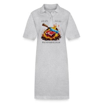 STEAK MASTER SUR LE GRIL - Robe polo bio PAIGER Stanley/Stella Femme - gris chiné - Devant