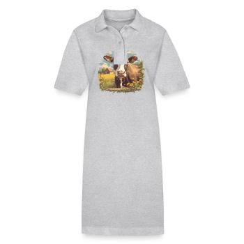Kühe Kuh - Stanley/Stella Frauen Bio-Polokleid PAIGER - Grau meliert - Vorne