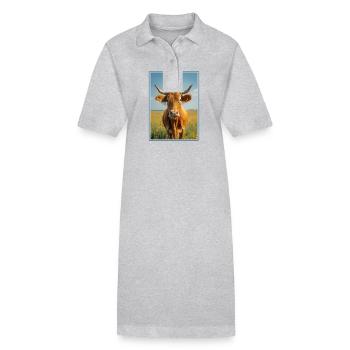 Kühe Kuh - Stanley/Stella Frauen Bio-Polokleid PAIGER - Grau meliert - Vorne