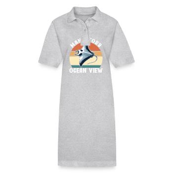 Mantarochen Großer Manta Meeresbewohner - Stanley/Stella Frauen Bio-Polokleid PAIGER - Grau meliert - Vorne