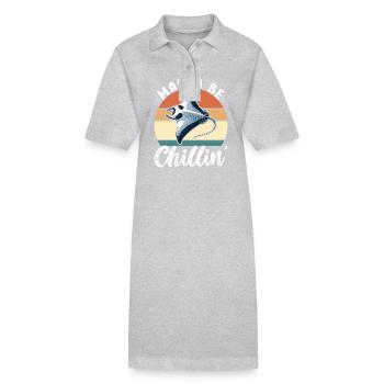 Mantarochen Großer Manta Meeresbewohner - Stanley/Stella Frauen Bio-Polokleid PAIGER - Grau meliert - Vorne