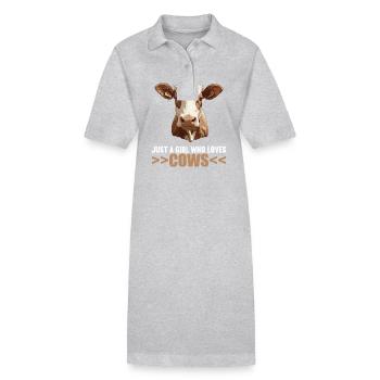 Kühe Kuh - Stanley/Stella Frauen Bio-Polokleid PAIGER - Grau meliert - Vorne