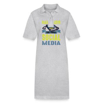 Amateur First Social Media Ham Radio - Stanley/Stella Frauen Bio-Polokleid PAIGER - Grau meliert - Vorne