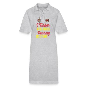 Amateur Tinker Past My Bedtime Ham Radio - Stanley/Stella PAIGER Organic Women’s Polo Dress - heather grey - Front