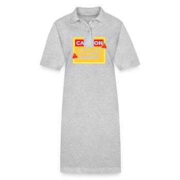 Caution I have received my driver's license - Stanley/Stella PAIGER Organic Women’s Polo Dress - heather grey - Front