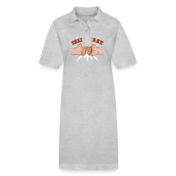Shake And Bake Fauststoß Spaß Design - Stanley/Stella Frauen Bio-Polokleid PAIGER - Grau meliert - Vorne
