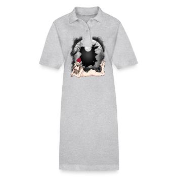 Père Noël sexy Père Noël Troll Père Noël - Robe polo bio PAIGER Stanley/Stella Femme - gris chiné - Devant