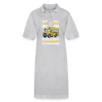 School Bus Drivers Transport Children Future - Stanley/Stella Frauen Bio-Polokleid PAIGER - Grau meliert - Vorne