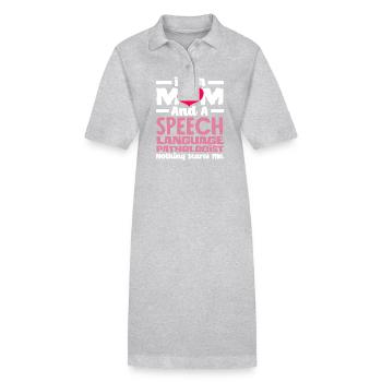 Mama Und Logopädin Nichts Schockt Mich - Stanley/Stella Frauen Bio-Polokleid PAIGER - Grau meliert - Vorne
