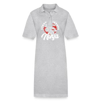 Logopädie Ninja Für Sprachtherapeuten - Stanley/Stella Frauen Bio-Polokleid PAIGER - Grau meliert - Vorne