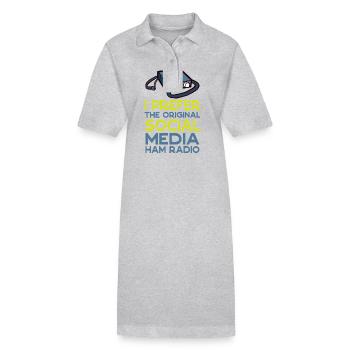 Amateur Original Social Media Amateurfunk - Stanley/Stella Frauen Bio-Polokleid PAIGER - Grau meliert - Vorne