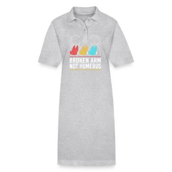 Gebrochener Arm Knochen Knochenbruch - Stanley/Stella Frauen Bio-Polokleid PAIGER - Grau meliert - Vorne