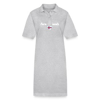 Îles Féroé Îles Féroé Drapeau des Îles Féroé - Robe polo bio PAIGER Stanley/Stella Femme - gris chiné - Devant