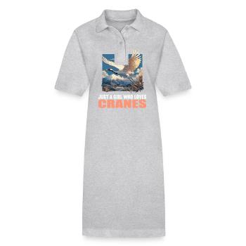 Grues Grues - Robe polo bio PAIGER Stanley/Stella Femme - gris chiné - Devant