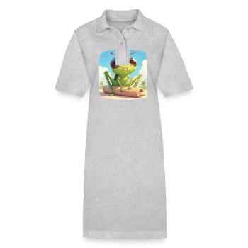 Grillen Grille - Stanley/Stella Frauen Bio-Polokleid PAIGER - Grau meliert - Vorne