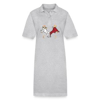 okkult spirituell Mondphase himmlisch satanisch - Stanley/Stella Frauen Bio-Polokleid PAIGER - Grau meliert - Vorne