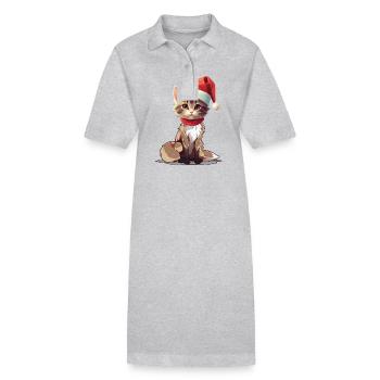 Chat Noël Animaux de compagnie Noël pour animaux de compagnie - Robe polo bio PAIGER Stanley/Stella Femme - gris chiné - Devant