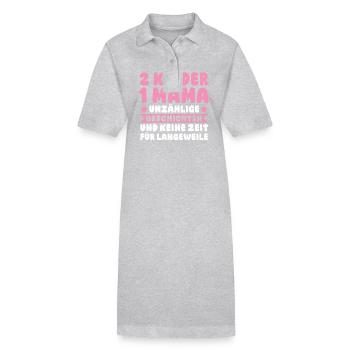 Mama Von 2 Kindern - Stanley/Stella Frauen Bio-Polokleid PAIGER - Grau meliert - Vorne