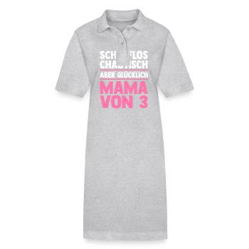 Mama Von 3 Kindern - Stanley/Stella Frauen Bio-Polokleid PAIGER - Grau meliert - Vorne