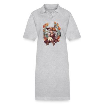 Herbst Frau Natur Blätter Jahreszeit - Stanley/Stella Frauen Bio-Polokleid PAIGER - Grau meliert - Vorne