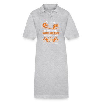 Leukämie Bewusstsein - Stanley/Stella Frauen Bio-Polokleid PAIGER - Grau meliert - Vorne