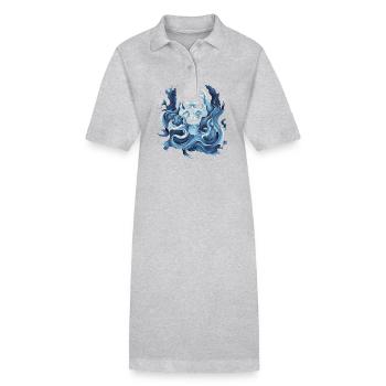 Geist mit abstrakter Kunst für einen Geister - Stanley/Stella Frauen Bio-Polokleid PAIGER - Grau meliert - Vorne