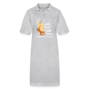 Leukämie Bewusstsein - Stanley/Stella Frauen Bio-Polokleid PAIGER - Grau meliert - Vorne