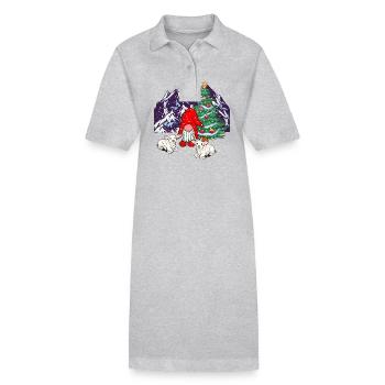 Austria Santa Nokolaus Dwarf Tyrol Tyrolean xmas - Stanley/Stella PAIGER Organic Women’s Polo Dress - heather grey - Front