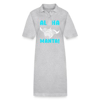 Mantarochen Großer Manta Meeresbewohner - Stanley/Stella Frauen Bio-Polokleid PAIGER - Grau meliert - Vorne