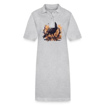 Corbeaux Corbeaux - Robe polo bio PAIGER Stanley/Stella Femme - gris chiné - Devant