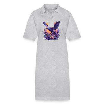 Corbeaux Corbeaux - Robe polo bio PAIGER Stanley/Stella Femme - gris chiné - Devant