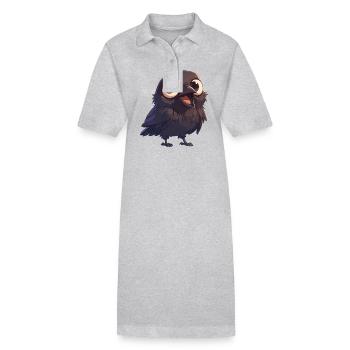 Corbeaux Corbeaux - Robe polo bio PAIGER Stanley/Stella Femme - gris chiné - Devant